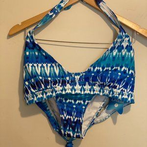NWT Blue tied-dyed Swim Suit Size 14